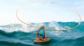 WINDSURFER ANDEAN BLUE OPAL PENDANT IN SILVER AND GOLD