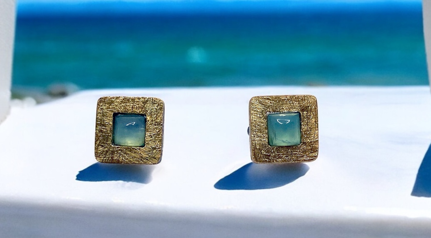 arrecades opal blau andi quadrades plata or