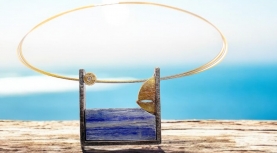 COLGANTE JOYAS DEL MAR CIANITA BRUTO VELERO BRILLANTE PLATA ORO