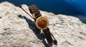 BRAÇALET OPAL FOC MEXICÀ RODÓ MACRAME MARRO PLATA OR