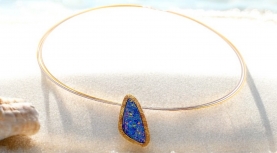 PENJOLL OPAL DUBLET TRIANGULAR MULTICOLOR PLATA OR