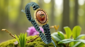 BRAÇALET OPAL FOC MEXICA OVAL MACRAME VERD PLATA OR