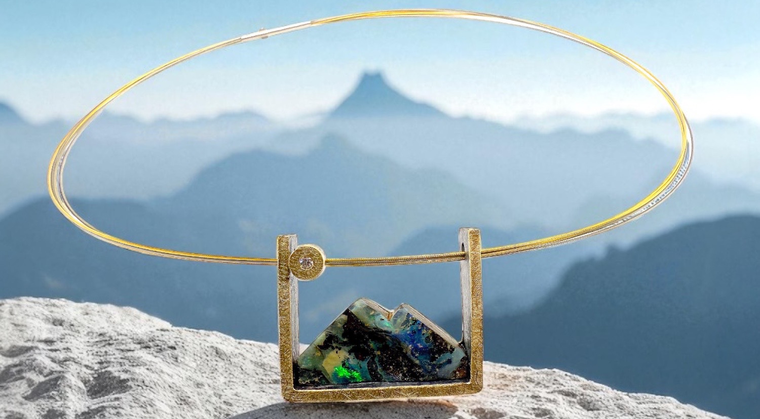 penjoll opal boulder muntanya brillant plata or