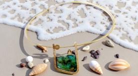 PENJOLL JOIES DEL MAR OPAL BLAU PERUÀ DENDRÍTIC VEL.LER BRILLANT PLATA OR