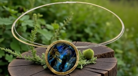 PENJOLL LABRADORITA BRUT RODÓ PLATA OR