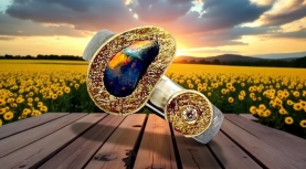 ANELL OPAL BLACK VERMELL BRILLANT PLATA OR