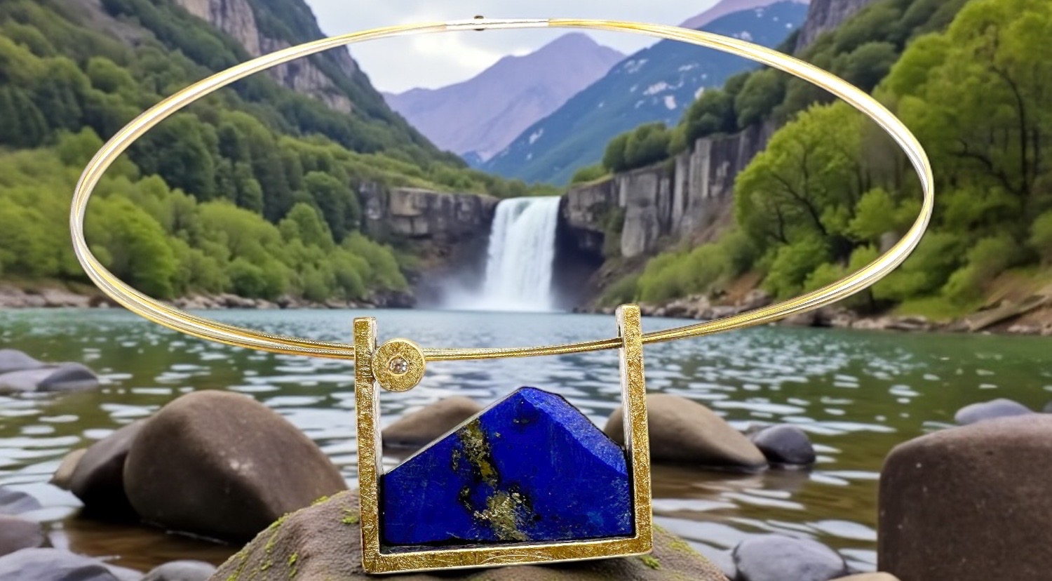 penjoll muntanya lapislÀtzuli brillant plata or