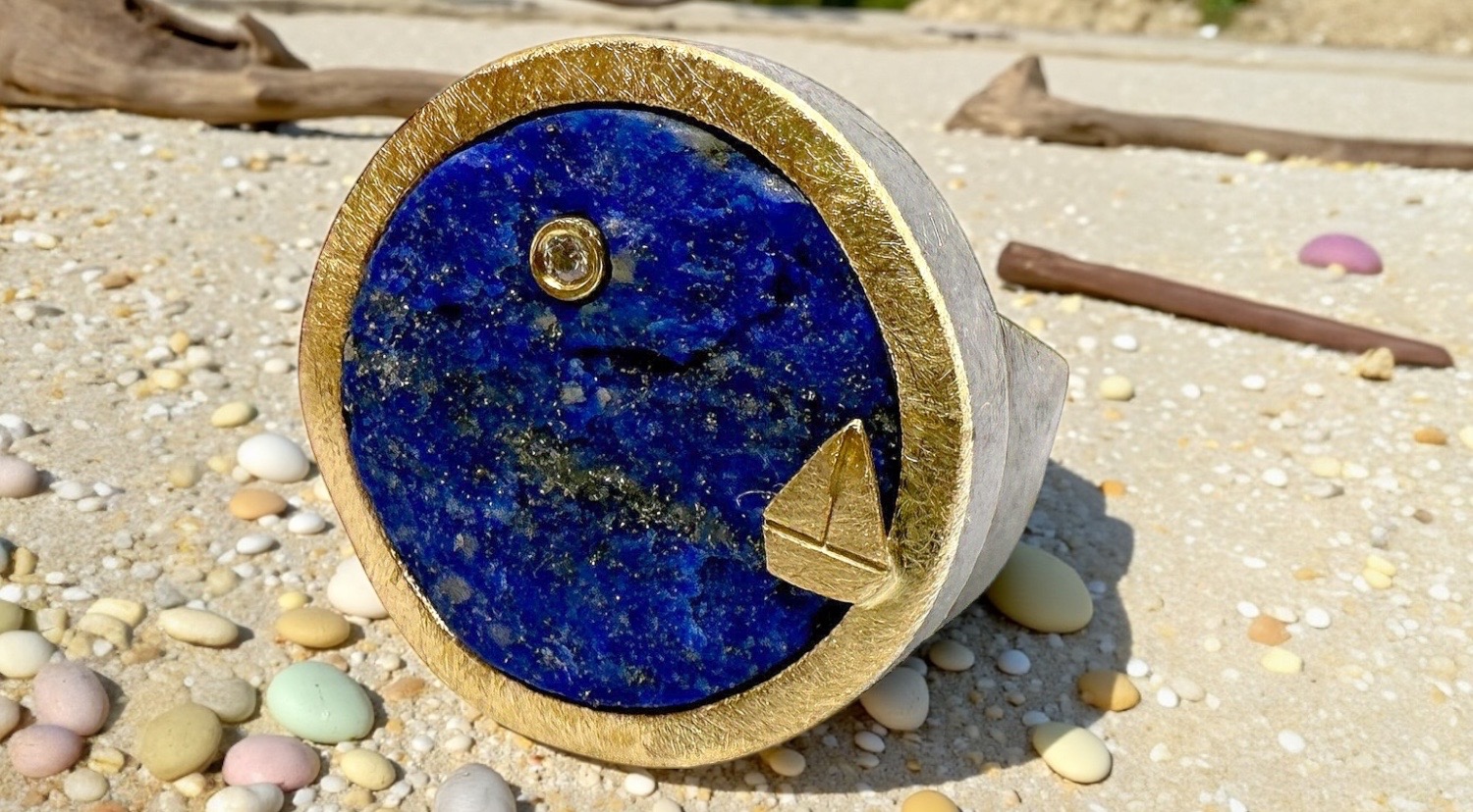 anell lapislatzuli brut rodo vel.ler brillant plata or