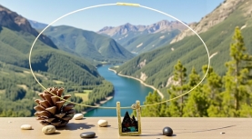 COLGANTE PAISAJES DE MONTAÑA OPALO BOULDER BRILLANTE PLATA ORO