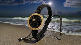 BRAZALETE TURMALINA NEGRA REDONDA BRUTO BRILLANTE PLATA ORO