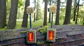 PENDIENTES OPALO FUEGO RECTANGULARES LARGOS PLATA ORO