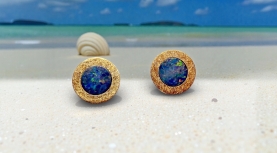 ARRECADES OPALS RODONS MULTICOLOR OR