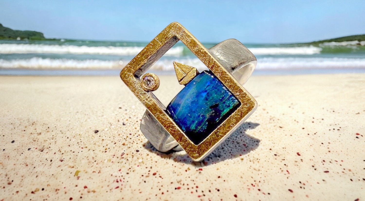 anell joies del mar opal boulder australia brillant plata or