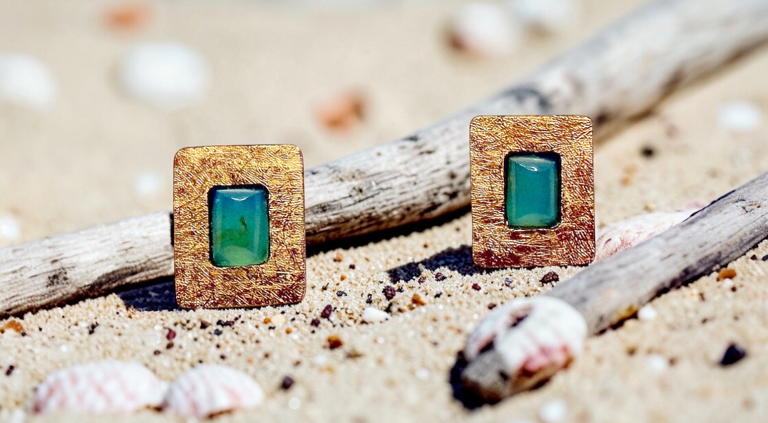 arrecades opal blau peruÀ rectangulars or