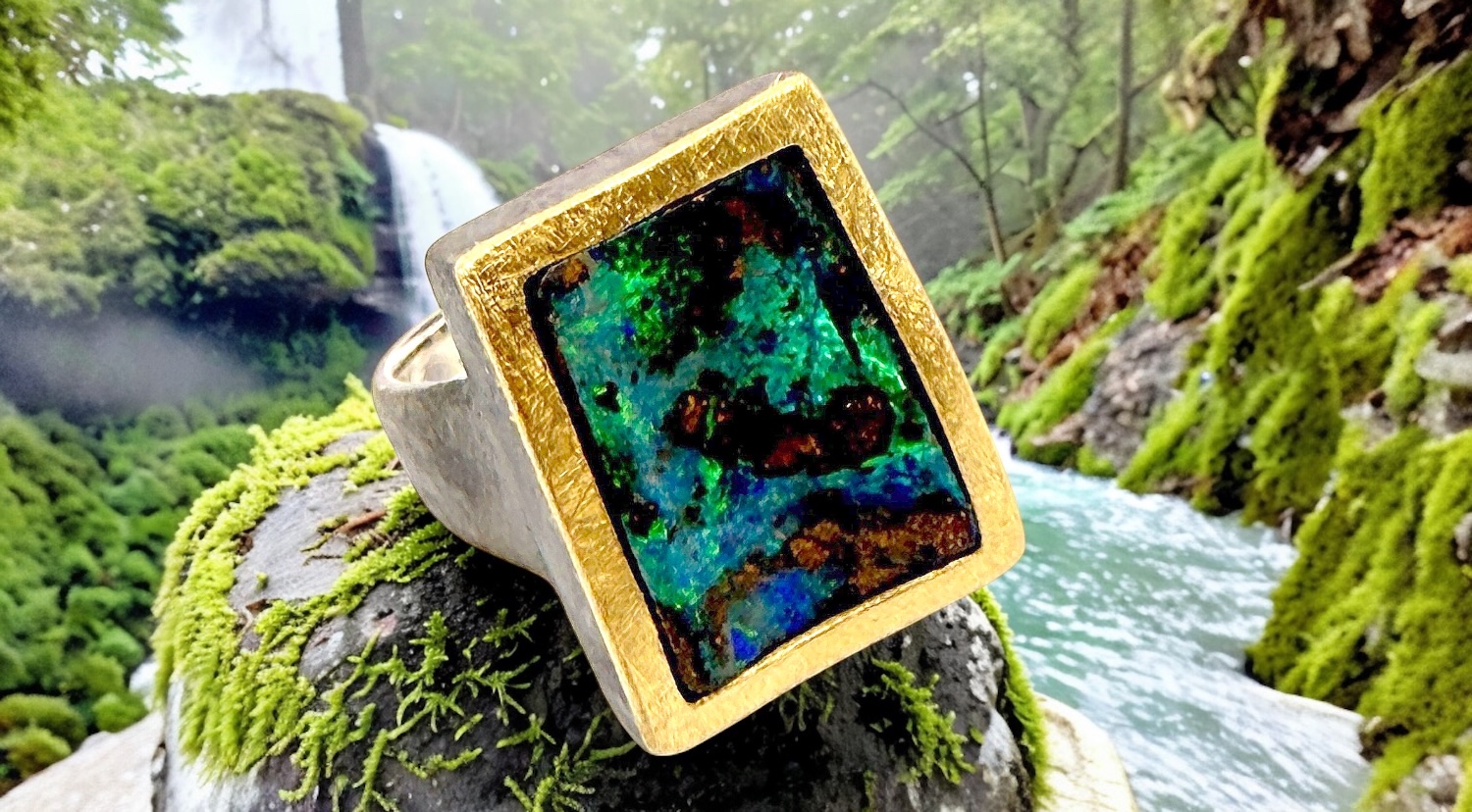anell opal boulder australiÀ rectangular plata or
