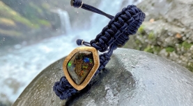BRAÇALET OPAL AUSTRALIA MULTICOLOR MACRAME BLAU PLATA OR