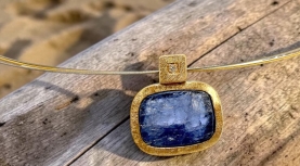 PENJOLL TANZANITA BRUT RECTANGULAR BRILLANT PLATA OR