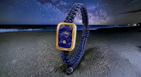BRAÇALET LAPISLATZULI RECTANGULAR BRILLANT MACRAME PLATA OR