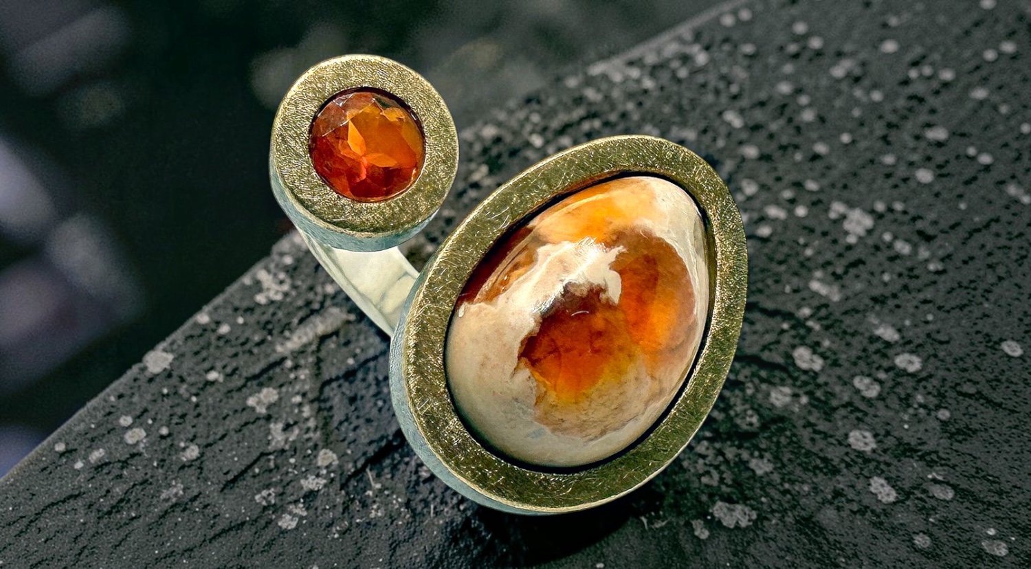 anell opal foc matrix pera i opal foc rodo plata or