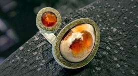 ANELL OPAL FOC MATRIX PERA I OPAL FOC RODO PLATA OR